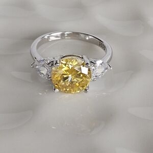 3ct Golden Yellow Moissanite Ring